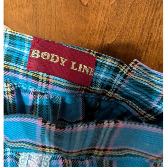 BodyLine Japan Lolita Blue Plaid Layered Skirt Size F (see Measurements) w/flaws - Picture 3 of 7